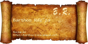 Barthos Róza névjegykártya